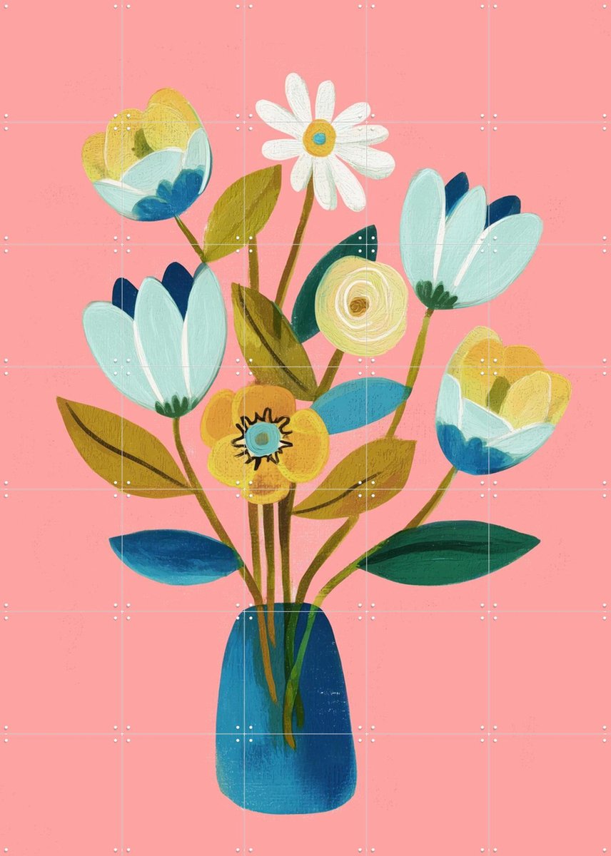 IXXI Pink Afternoon, Branka Kodžoman - 100 x 140 cm - Gratis ophangtool - Grote wanddecoratie en posters - Schilderijen, Kwaststreken, Woonkamer