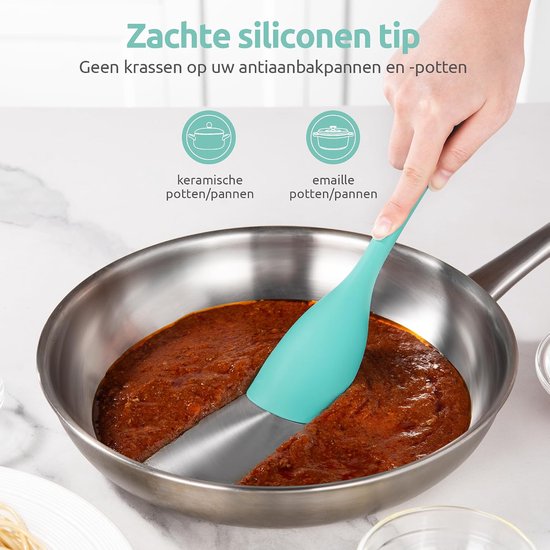 Siliconen Spatel Lepel 315℃ Hittebestendige Kooklepel(Wintertaling) - Anti-aanbak Keuken Schraper met Schepvorm en Flexibele Rand voor Schrapen Roeren Vouwen Omkeren Serveren — afbeelding 3