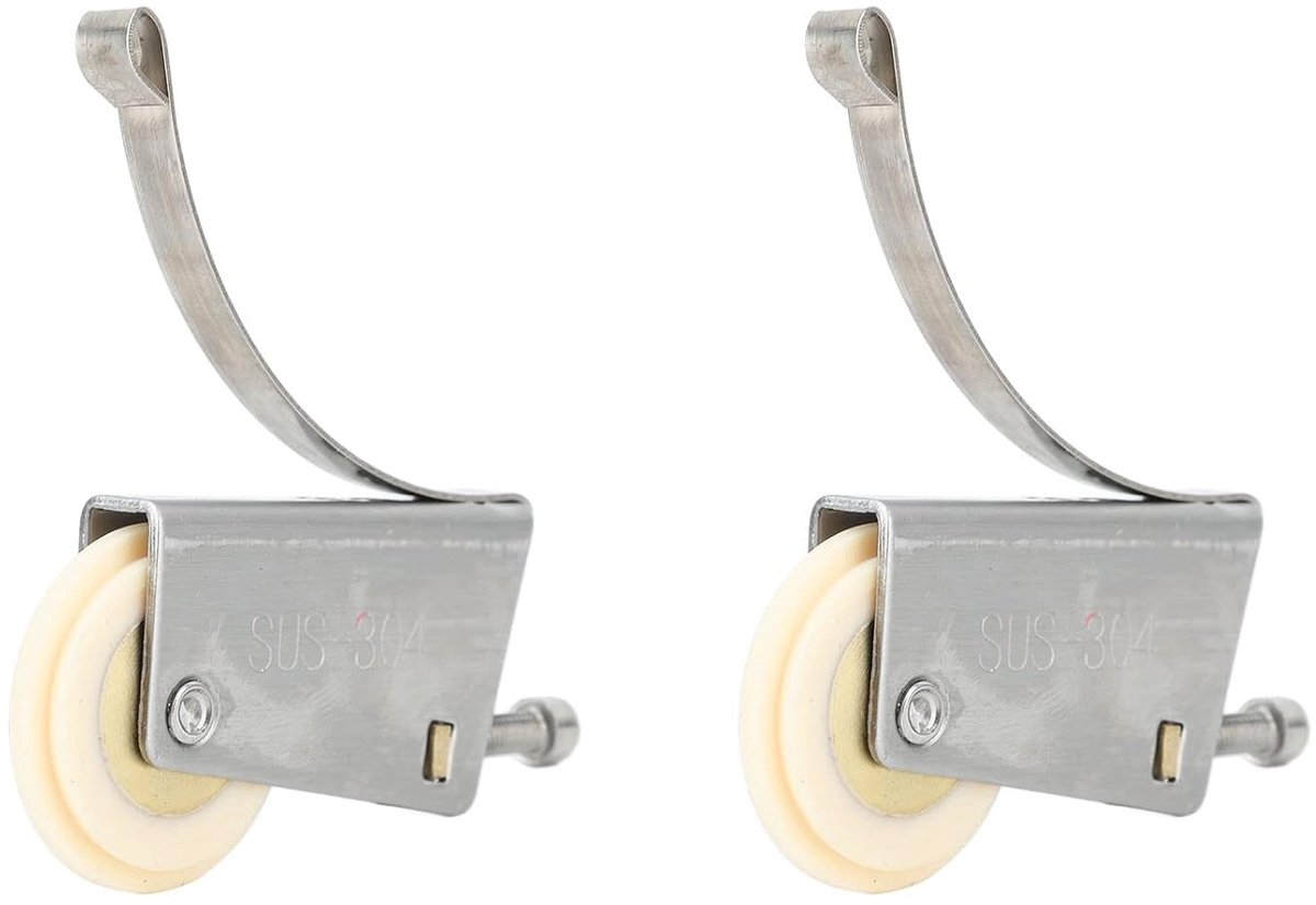 2Set Garderobe Katrol, RVS Schuifdeur Roller Wielen Lichtgewicht Kast Roller voor Kast Meubels Venster (Cam wiel)