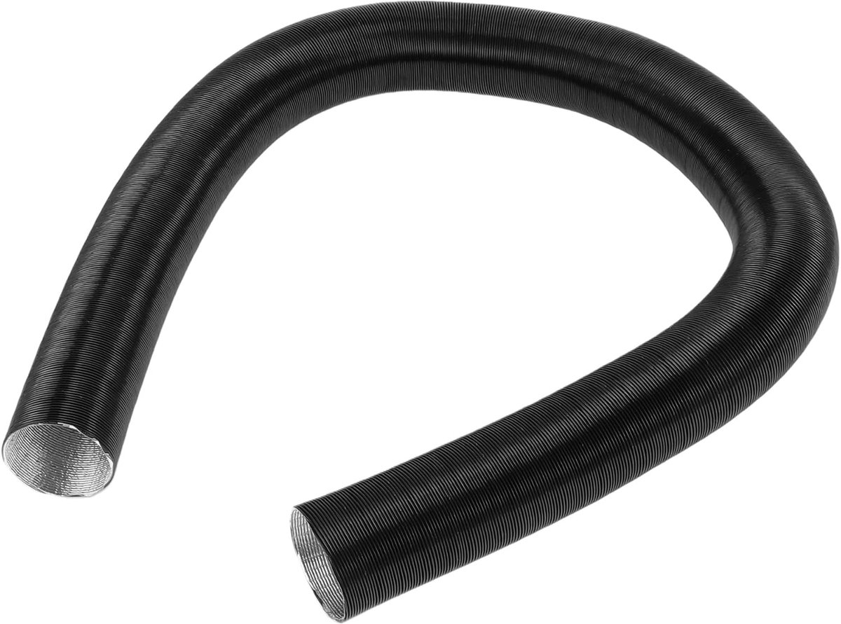 1 Stuk Auto Verwarmingsbuis 42Mm Id 150Cm Max L Warme Lucht Slang Auto Vrachtwagen Rv Bus Bestelwagen Boot Aluminiumfolie Zwart