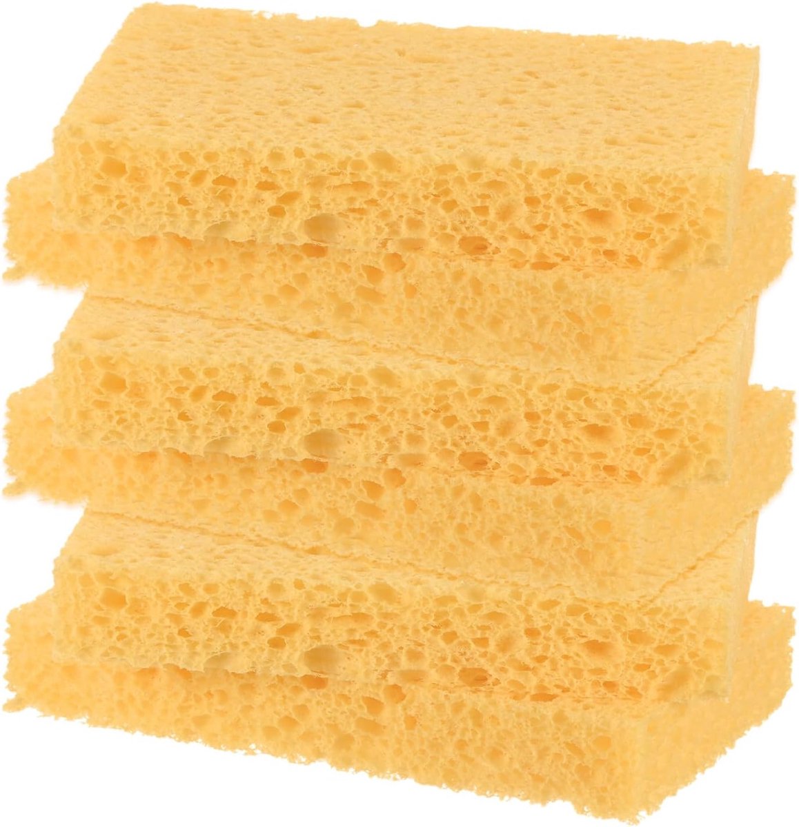 Sponzen, condense eco-cellulose, niet-krassende schrobben, zware spons voor keuken/huishouden/badkamer, schone harde rotzooi schotelschrobber [beige]