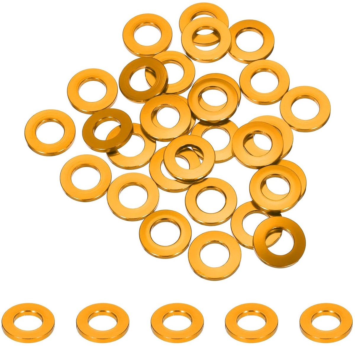 Platte sluitringen aluminium verzonken schijf geanodiseerd boring 8 mm / 0,31 ronde sluitringen voor Rc/FPV/PC/mechanische drones, modelonderdelen (oranje)