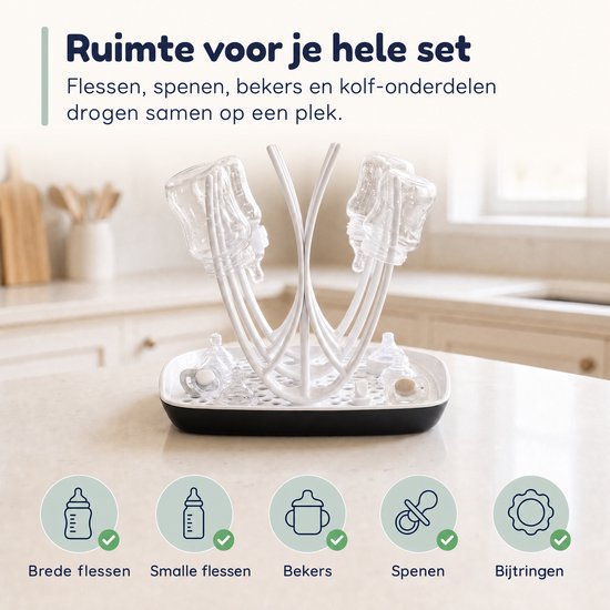 Numsy Flessenrek Baby Basic - Droogrek Babyflessen - Flessenrek Baby Inklapbaar van Numsy — afbeelding 4