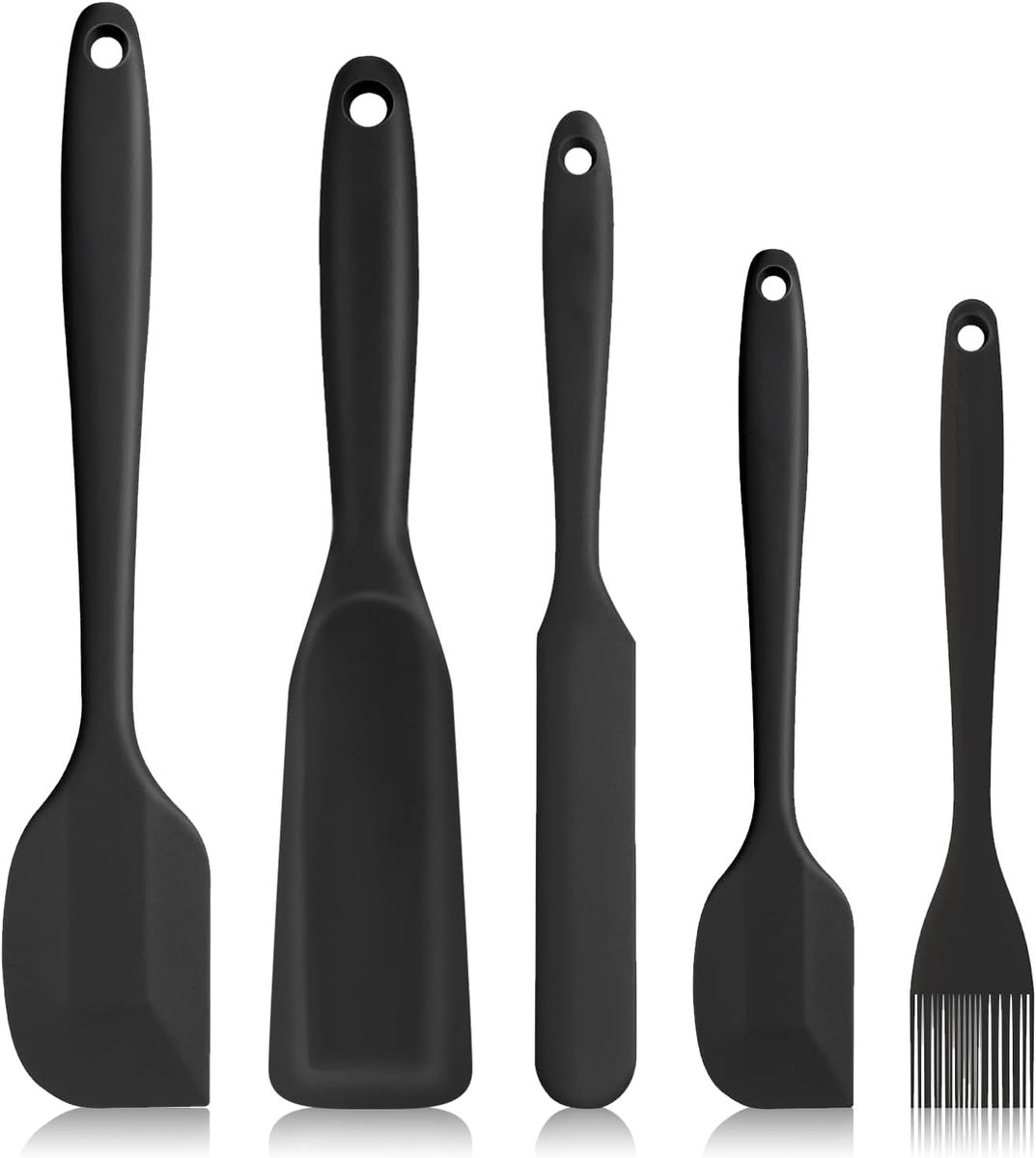 Spatels - Zwarte Keukenschraper, Hittebestendig, BPA-Vrij - Voor Keukenhulp, Pannenkoekenpan, Spiegeleipan