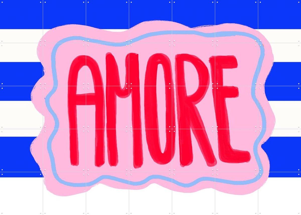 IXXI Amore, Hej.Ibiza - 140 x 100 cm - Gratis ophangtool - Grote wanddecoratie en posters - Typografie, Digitale Kunst, Gang, Slaapkamer, Woonkamer
