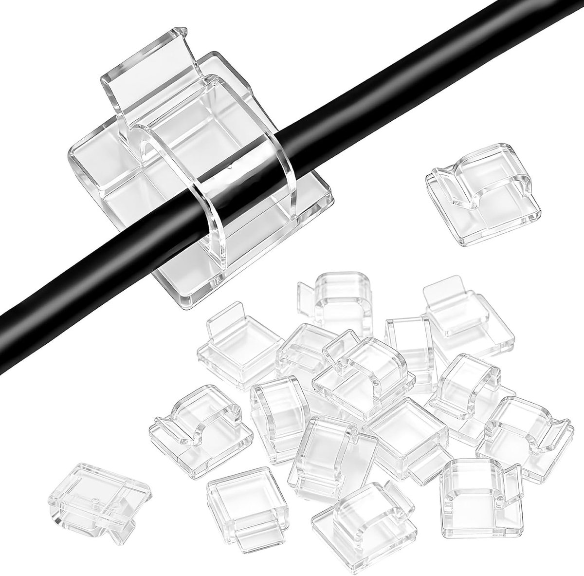 kabelhouders, 70 stuks, kabelgeleiding, kabelclips, kabelclips, zelfklevende kabelklemmen, kabelbevestiging, zelfklevend, voor kabelmanagement, lichtketting, houder, kabelorganizer