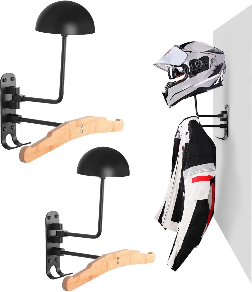 Helmhouder voor motorfiets, wandmontage, motorhelm, hoedhouder, van aluminiumlegering