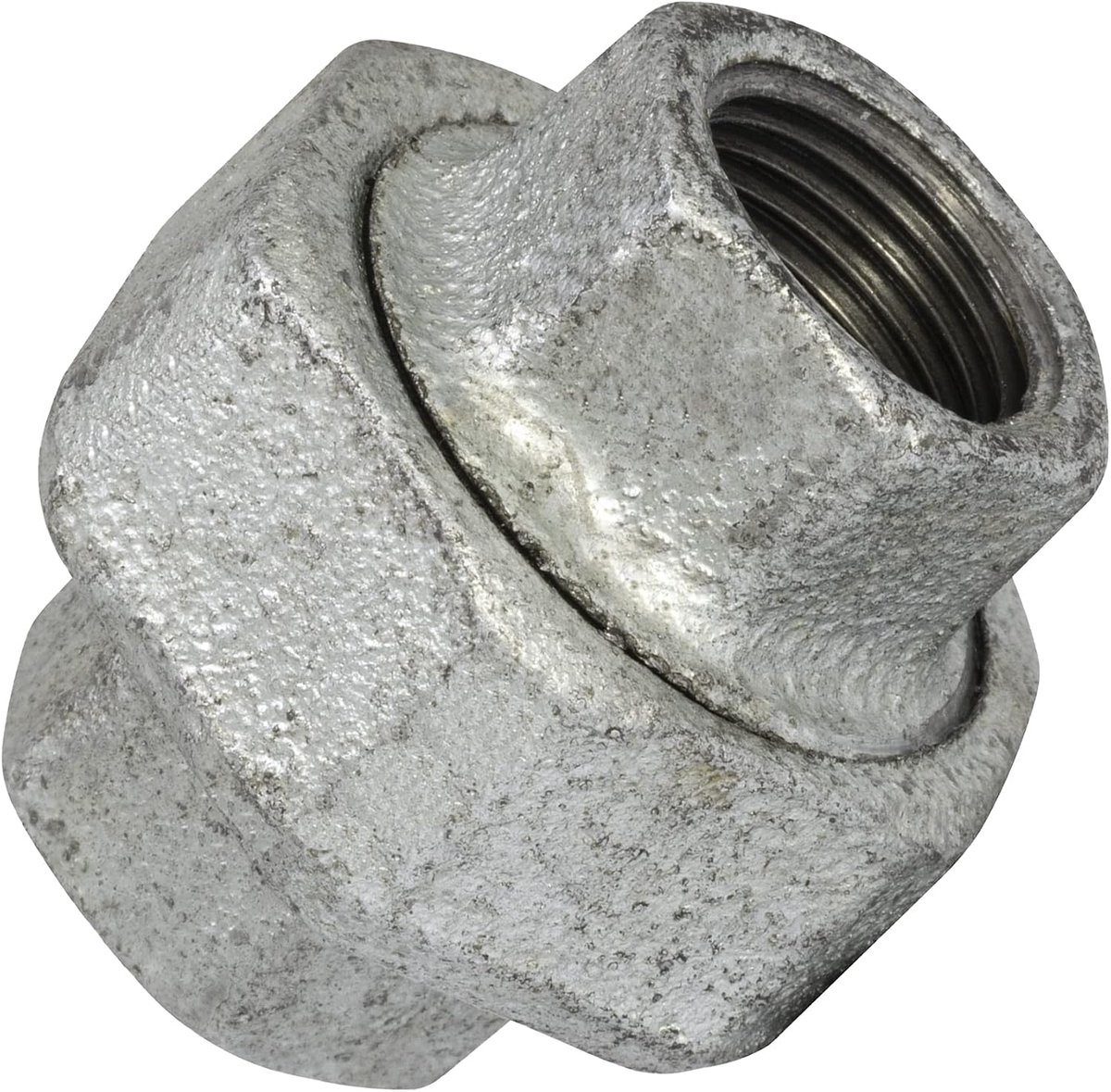 - C65047 - verbindingsstuk vrouwelijk-vrouwelijk 1/2 inch gietijzer - buisconnector met afdichting/schroefdraad voor schroeven - verzinkt oppervlak - sanitaire verwarming voorziening watermeter
