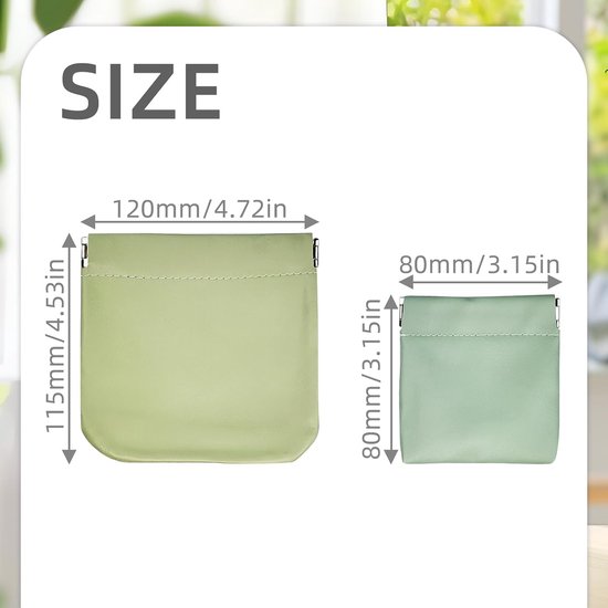 2-pack hoofdtelefoon draagtas, PU leren opbergtas, draagbare waterdichte oordopjes beschermhoes, universele hoofdtelefoon beschermhoes voor hoofdtelefoons, sleutels, USB-sticks en sieraden (groen) — afbeelding 3
