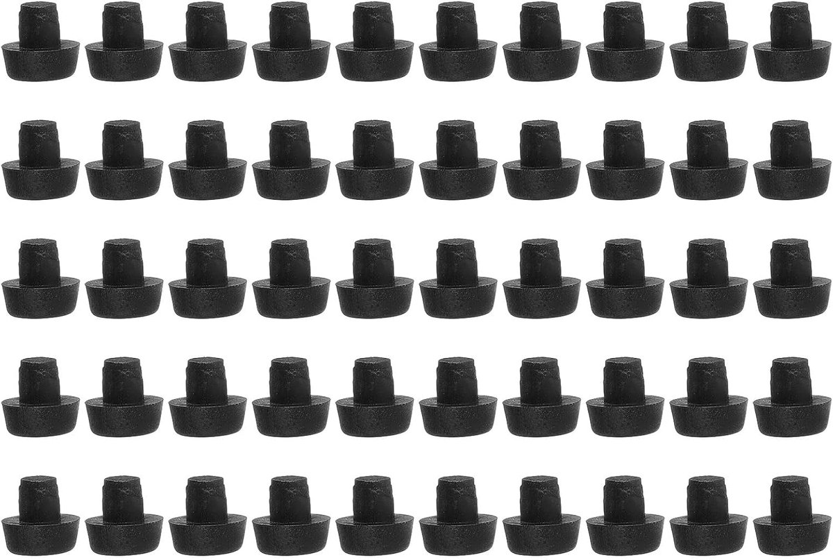 Glazen tafelbumpers, 50 stuks 6 mm draaddiameter zachte steel zwarte bumpers rubberen grijpers anti-slip pads kleine rubberen pellets voor glazen tafel meubelkast