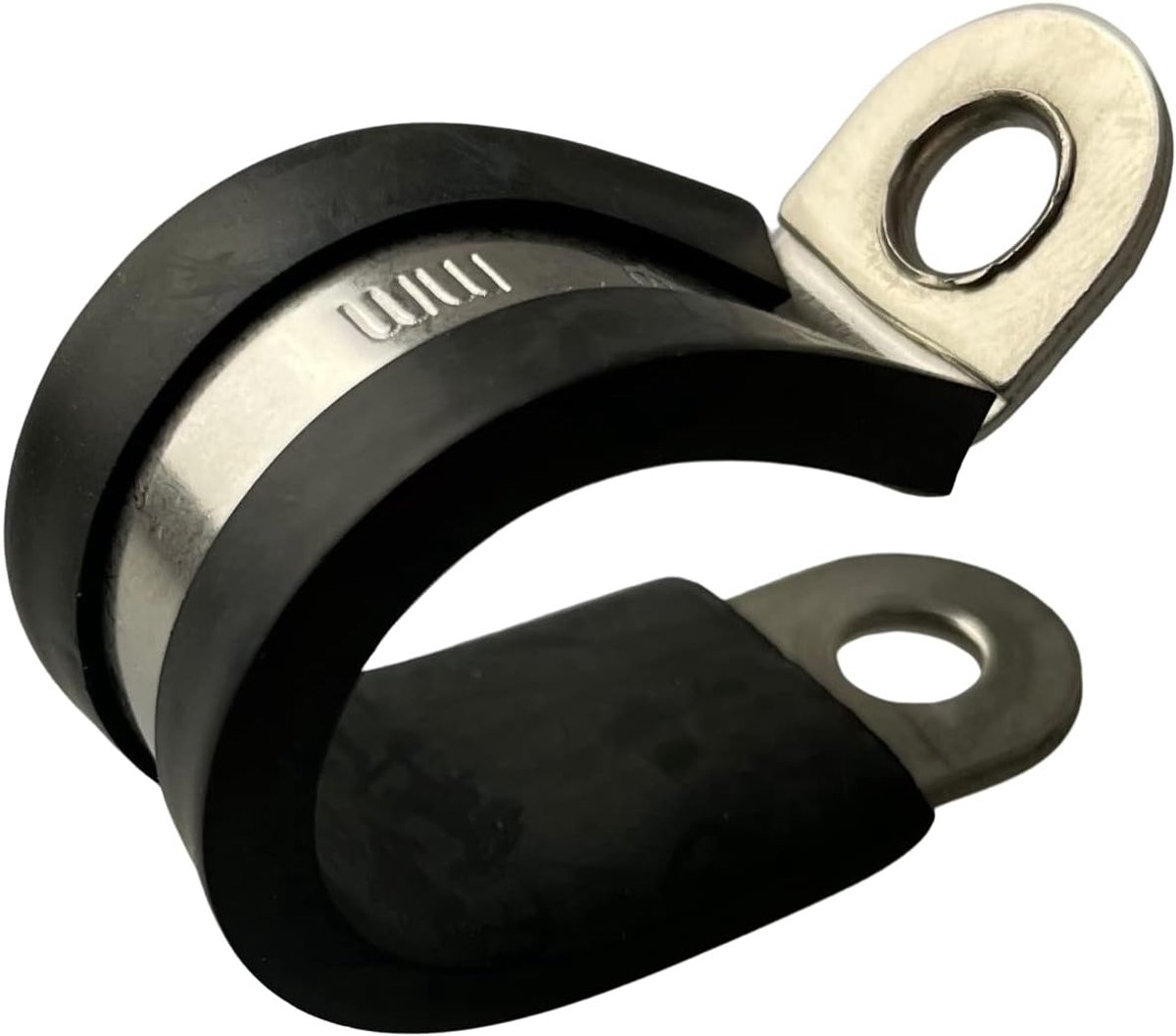rubber gevoerde P-klemmen, slangklem van hoogwaardig roestvrij staal, set van 5, 12 mm