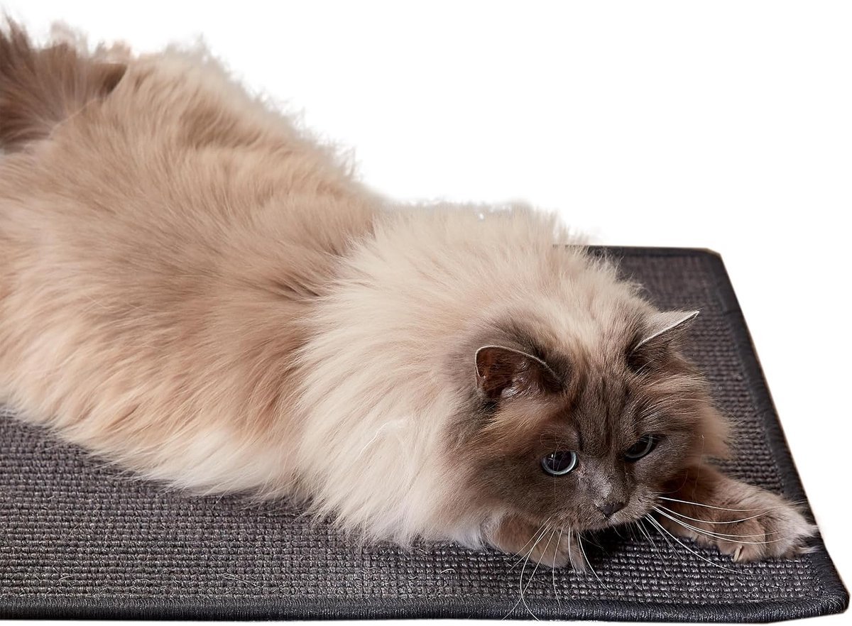 Krabmat voor katten - vloermat sisal krabdeken - natuurlijke sisal mat robuust - vloerkleed van 100% sisal - kattenkrabmat antraciet 30 x 40 cm