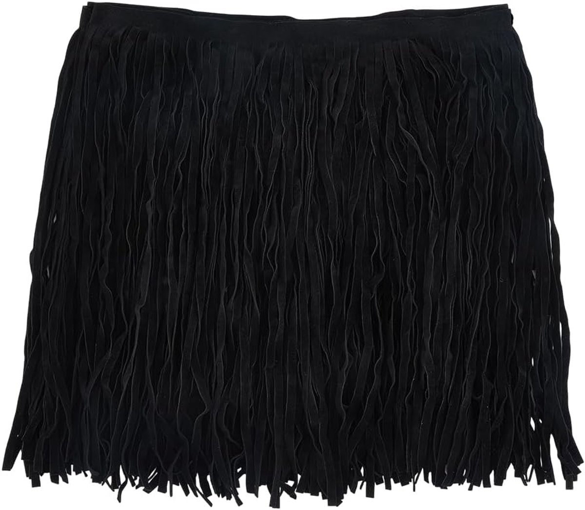 2,18 Yards Suede Fringe Trim Zwart Dubbelzijdig Lederen Kwastje Western Fringe Trim Cowboy 31 cm Breed Naaien Franje Trim voor Ambachten DIY Naaien Jurk Ambachten Rok Decoratie