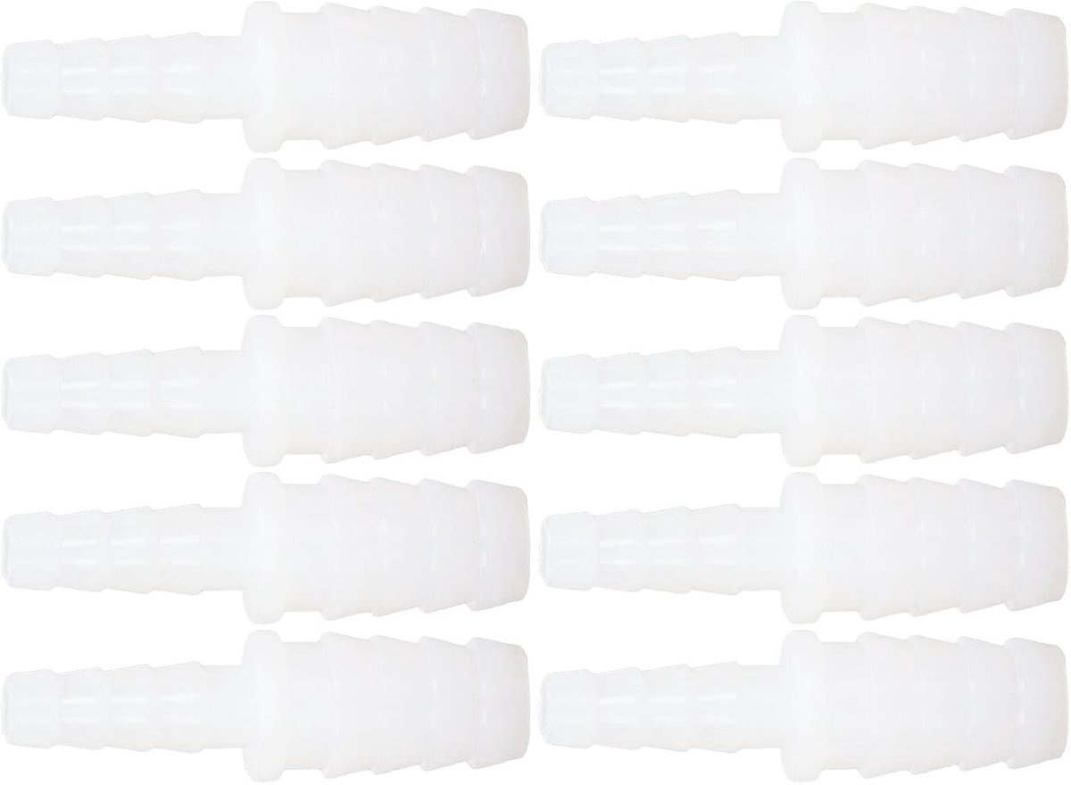 10 STKS Slangpilaar Fittings 12mm Tot 6mm Slang Verloopstuk, Bonsicoky Plastic Slangpilaar PE Buitendraad End Pipe Fittings voor Aquarium Fish Tank Pomp Buis Stabiliseren (6-12