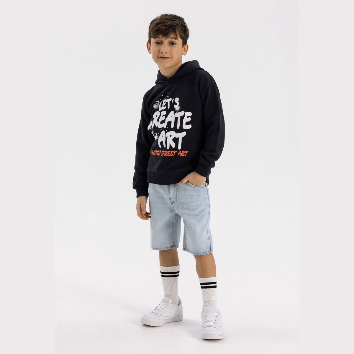 Minoti korte broek jongens denim - 100% katoen - blauw