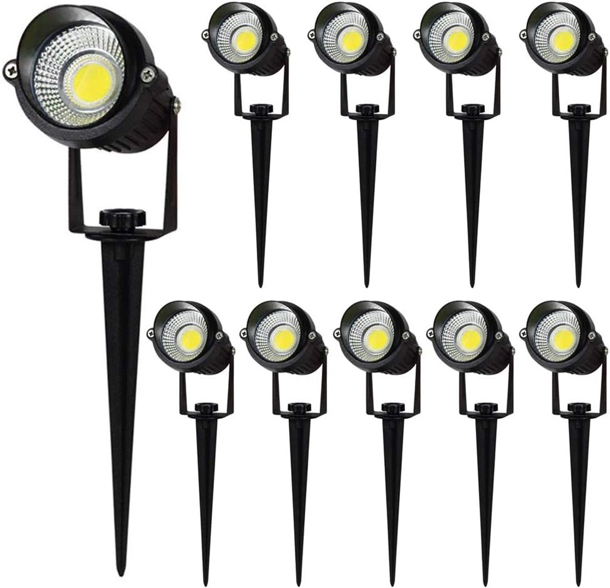 Tuinverlichting LED 10x 5W - Waterdicht IP65 - Cob Spotlight - Verlicht je tuin of pad - ShopVlot