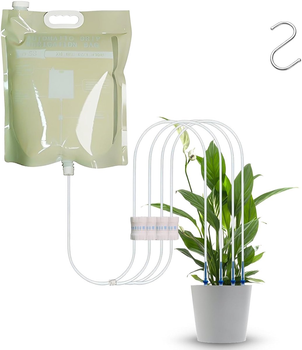 Automatische irrigatie druppelsysteem 6.5L - 4 verstelbare uitlaten - ideaal voor binnenplanten - SnelShoppen