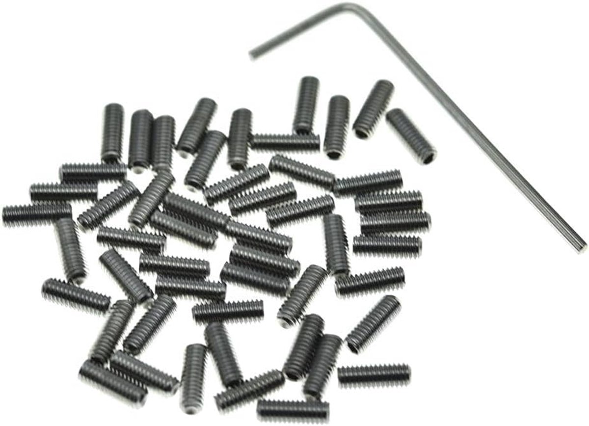 50 stuks #4-40 x 5/16 inch gitaarbrug hoogte-verstelschroef van roestvrij staal voor Stratocaster/Telecaster
