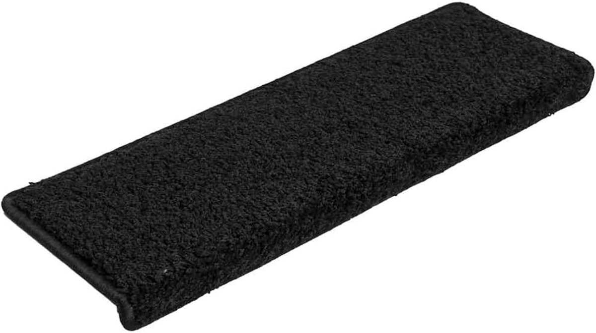 Trapmatten 30 Stuks 65x21x4 cm Zwart | 100% Getuft PP, Geluiddempend, Antislip, Wasbaar, Met Dubbelzijdig Plakband