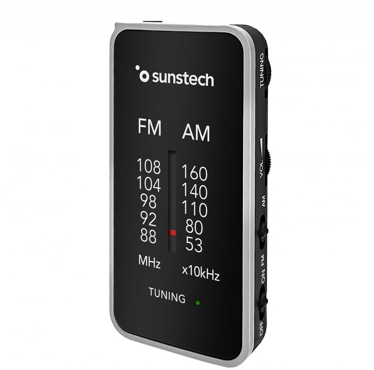 SnelShoppen - FM/AM Zakradio Klein Analoog Multiband-Tuner Zilverkleurig voor Camping, Feesten en Thuis - Werkt op 2 AAA-batterijen