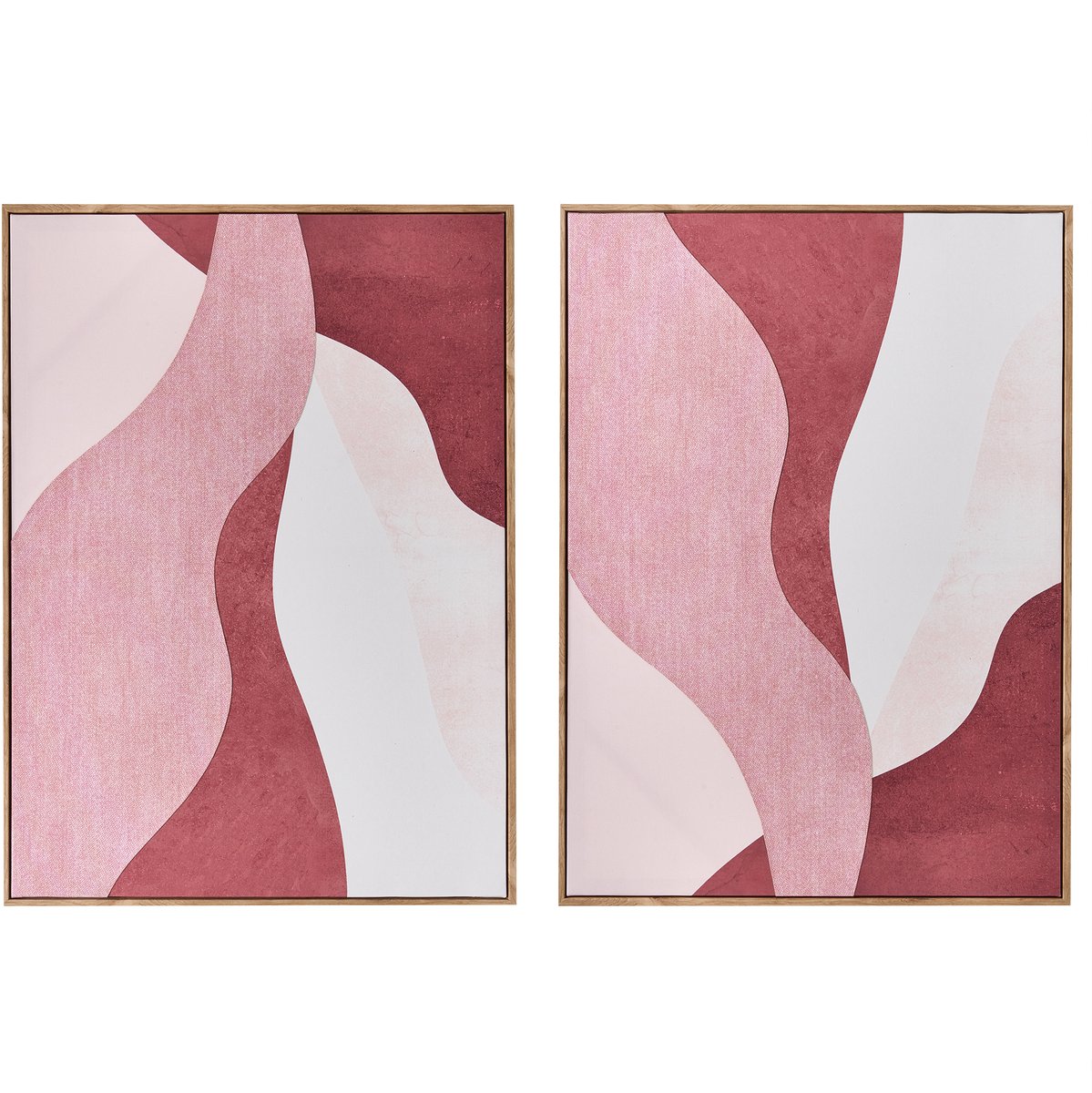 GOWRAN - Set van 2 schilderijen - Roze - Synthetisch materiaal