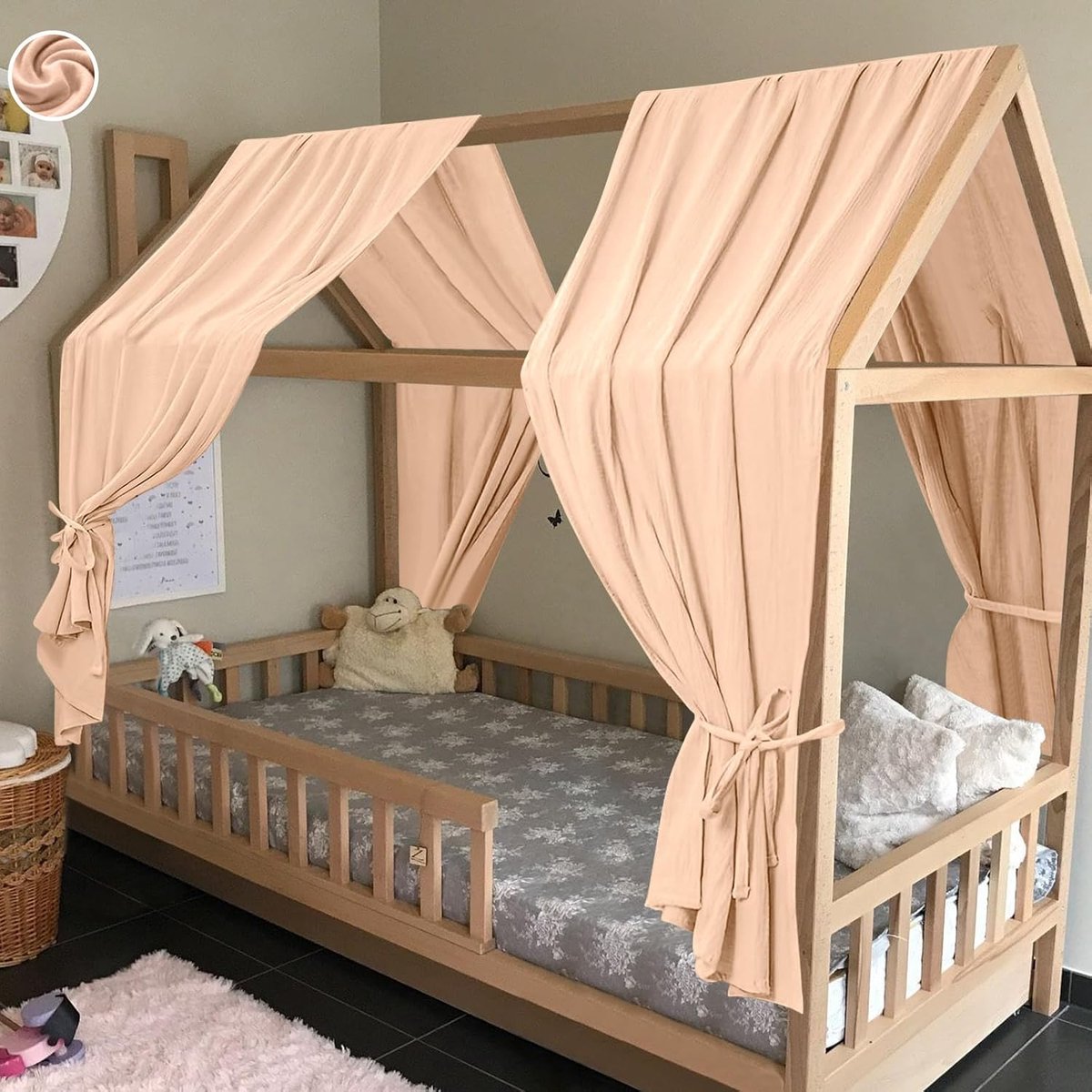 SnelShoppen - Extra Brede Prinsessen Bedluifel, Grote Kinderen Bedluifel, 100% Katoenen Meisjes Muggennet, Kinder Speeltenten, Slaapkamer Decoratie vo