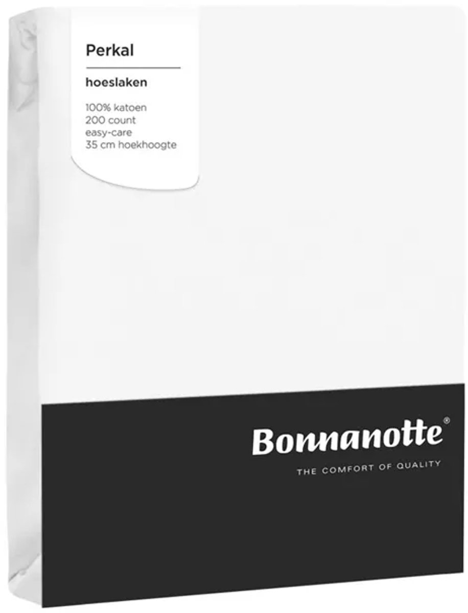 Bonnanotte Perkal Hoeslaken 90x200 Wit