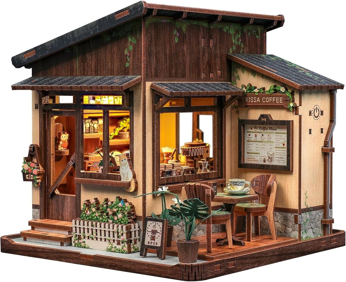 SnelShoppen - Cutefun Japanse Book Nook Kit - DIY Miniatuur Houten Puzzels voor Volwassenen - 3D Diorama voor Boekenplank - Perfect Kado voor Vrouwen