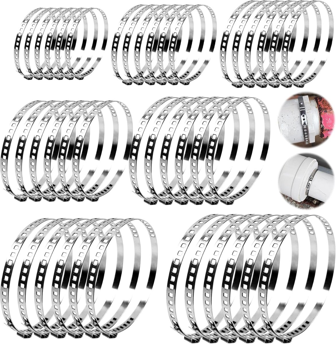 SnelShoppen - 42 Stuks RVS CV Slangklemmen Set, 10-90mm en 90-150mm Verstelbare Slangklemmen voor Auto, Boot, Tuin, Keuken, Hoogwaardig en Duurzaam