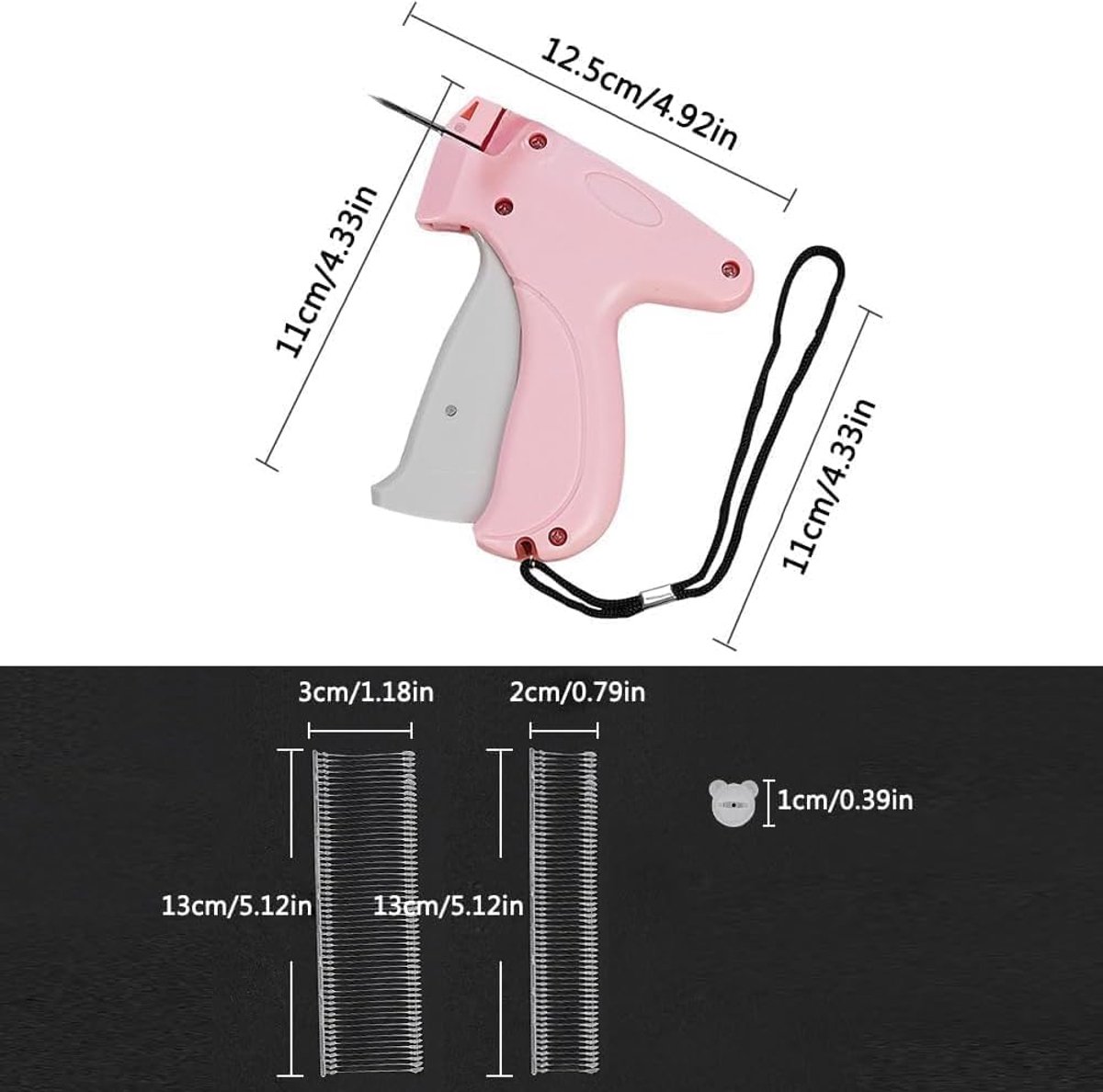 SnelShoppen - Label Gun voor Prijslabels met 1100 Nietjes + 100 Bevestigingshaken, Duurzaam ABS Materiaal, Perfect voor Kleding, Prijskaartjes en Merk