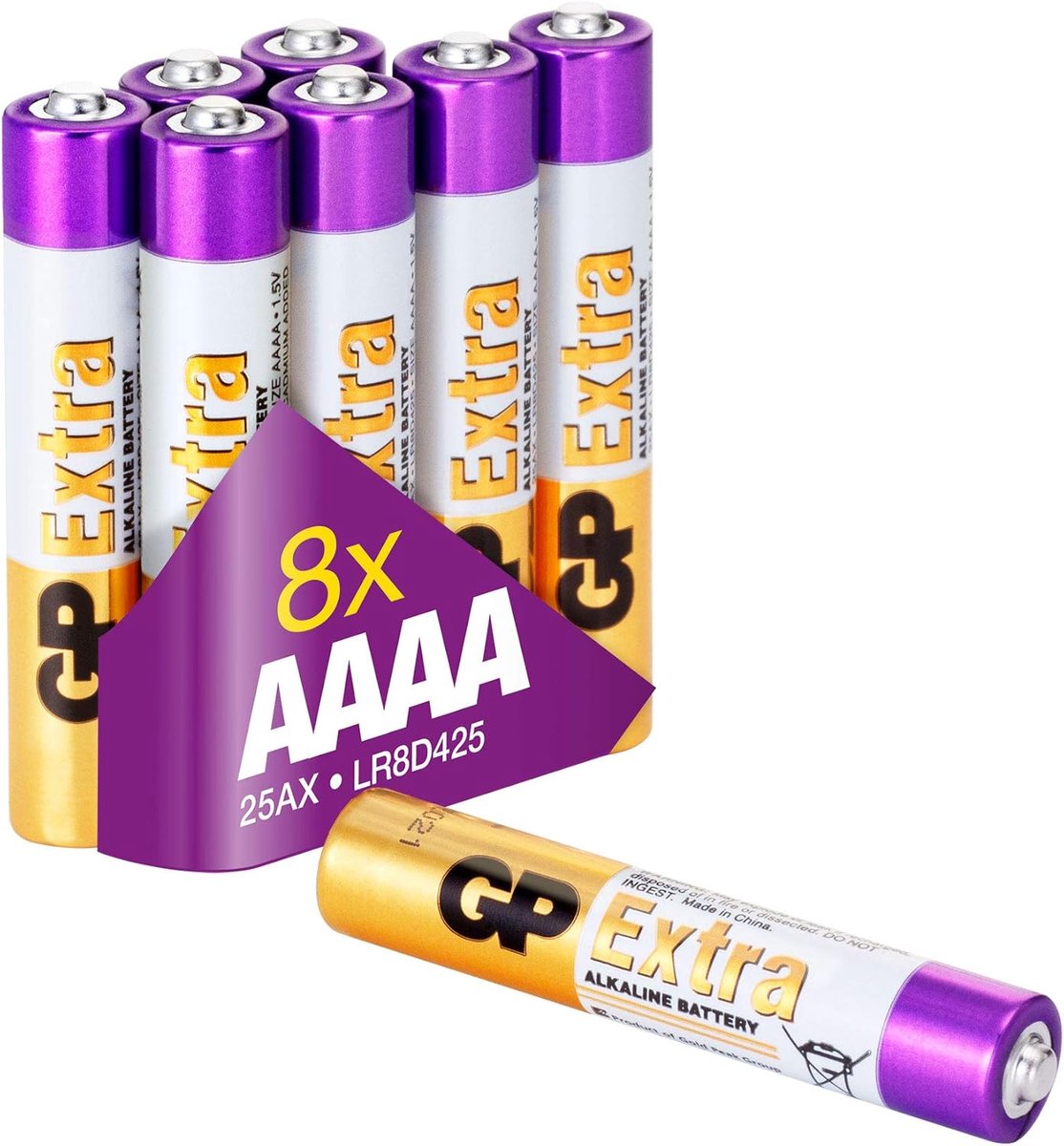 SnelShoppen - AAAA Batterijen 1.5V MN2500 LR61 E96 LR8D425 | 8 Mini Alkaline Batterijen voor Stylus Pen, Bluetooth Headset, Laser Pointer, Hondenhalsb