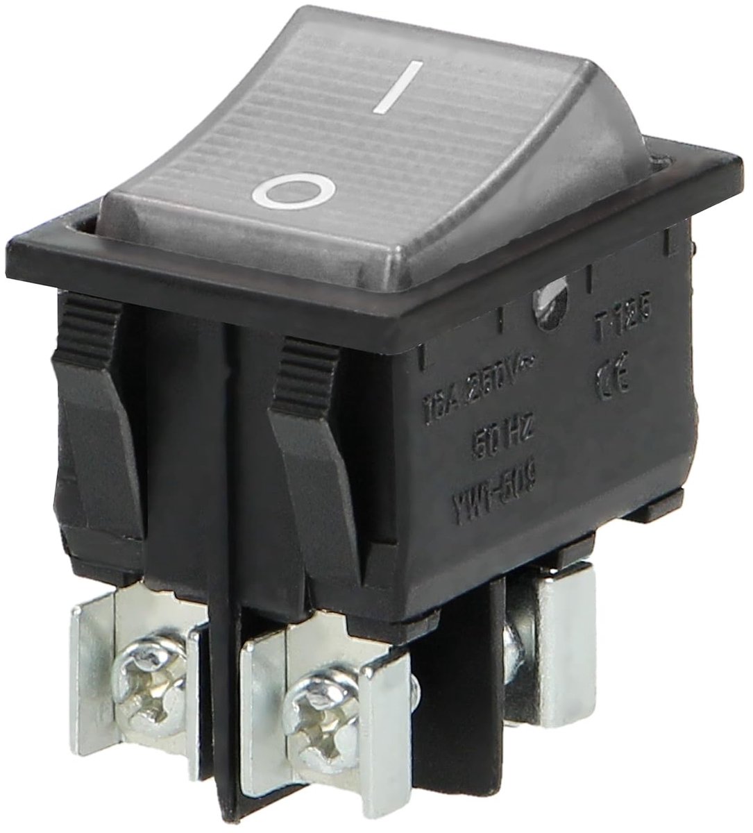 SnelShoppen - Verlichte Rocker Switch - On-Off Schakelaar 230V~16A 50Hz (Zwarte Behuizing/Groene Knop) voor Thuisgebruik, Tuin, Keuken, Camping