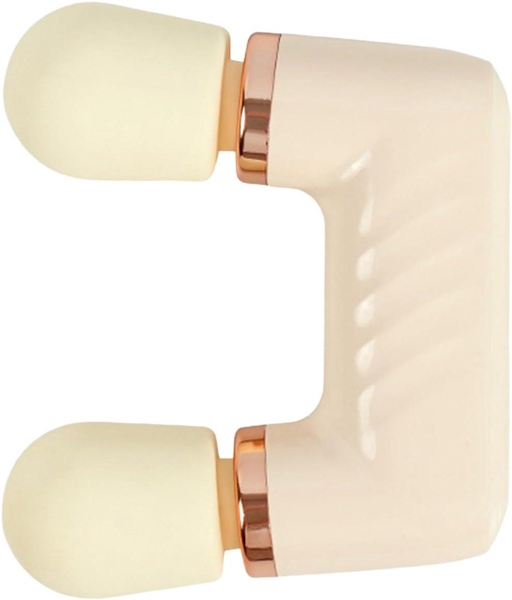 Percussie Massageapparaat - Dubbele Kop - Spierontspanning Herstel - Intelligente Intensiteit - 18 x 15.2 x 5 cm - Crèmegeel