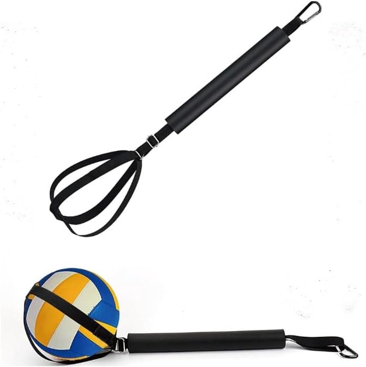 SnelShoppen - Volleyball Training Equipment voor Kinderen en Volwassenen - Verstelbaar met Nylon Strap - Duurzaam en Elastisch - Zwart