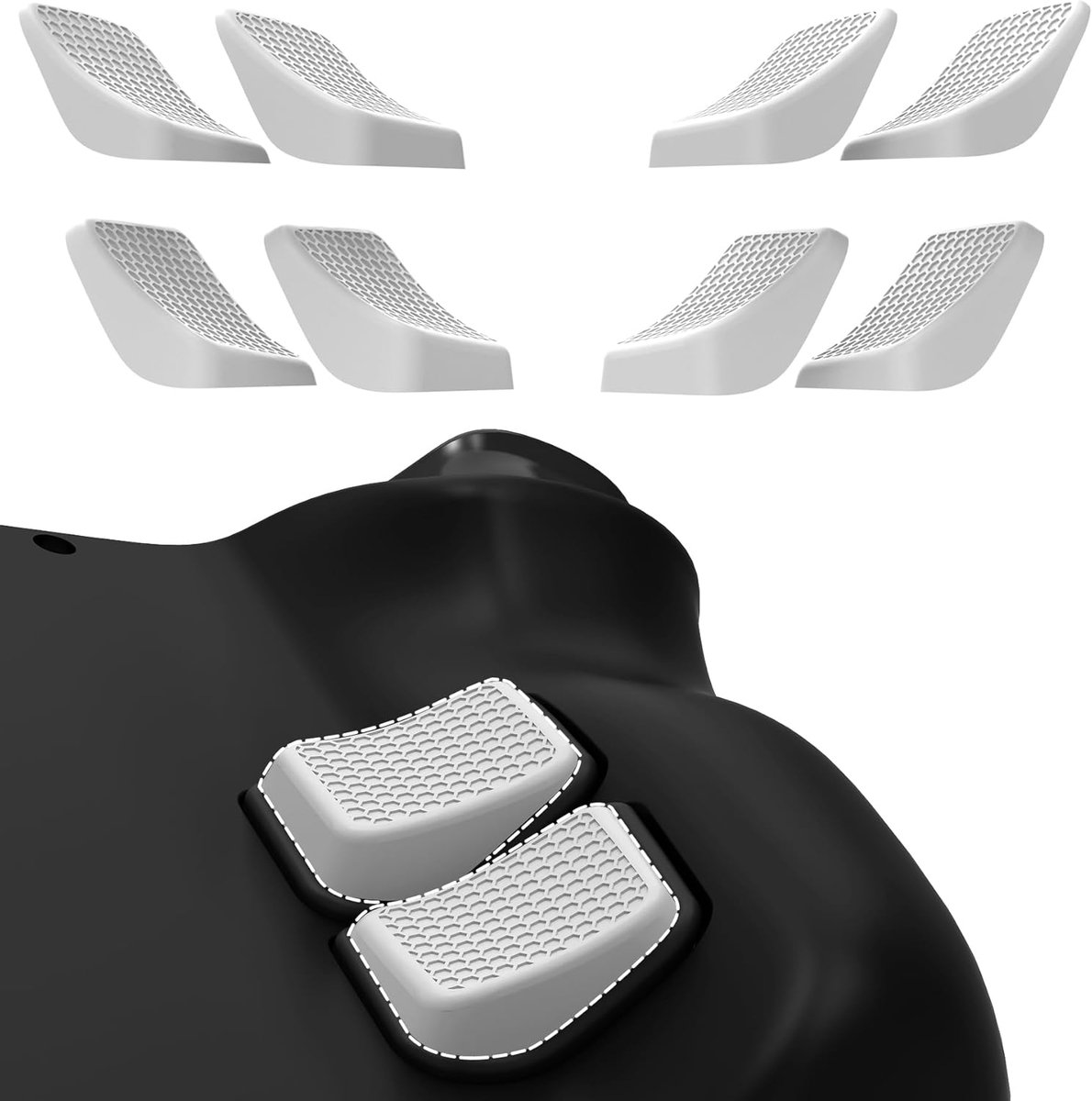 SnelShoppen - PlayVital Back Buttons Verbeteringsset voor Steam Deck LCD & OLED, Grip Verbetering Knop Beschermingskit, 2 Dikken, Cool Grey, Ergonomis