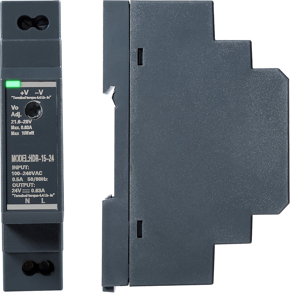 HDR-15W-24V DIN-rail netvoeding - Schakelende voeding - 24V 0.63A Dinrail Transformator Din Rail Voeding Transformator - voor DIN-rail voor industriële automatiseringsapparatuur