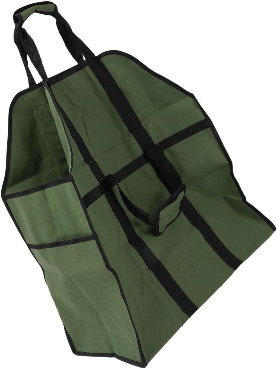 Brandhout Tas - Houtdrager Outdoor - Hout Opslag - Duurzaam Canvas - Ruim Interieur - Bruin