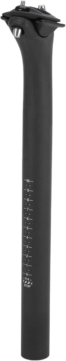 Verstelbare Fiets Zadelpennen 31.6x350mm van Koolstofvezel met Mat Zwarte Afwerking en 12mm Offset voor Optimale Comfort en Prestaties