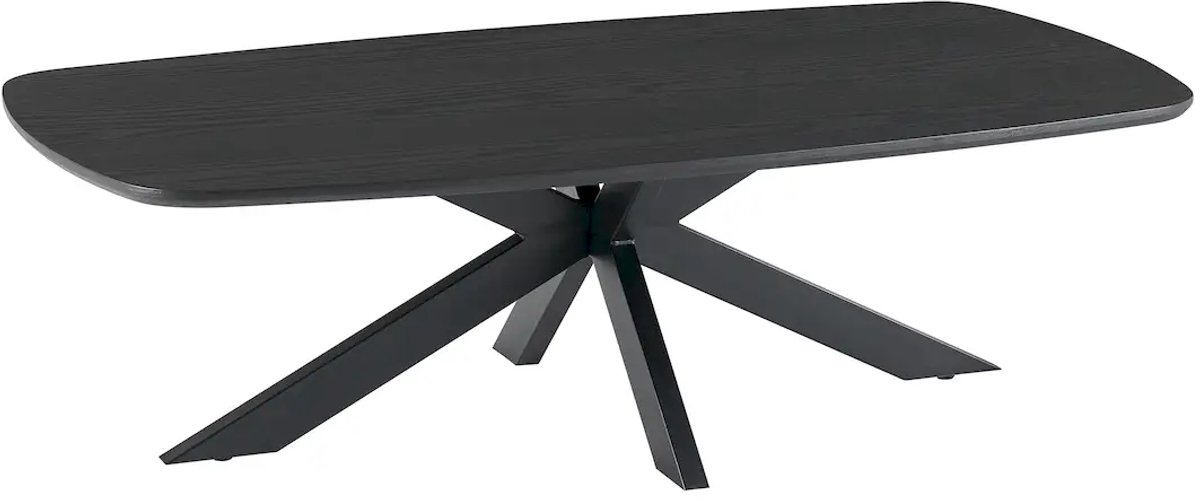 Vestland Ovale Eiken Salontafel - Zwart - 130x70x38 cm - Matrixpoot