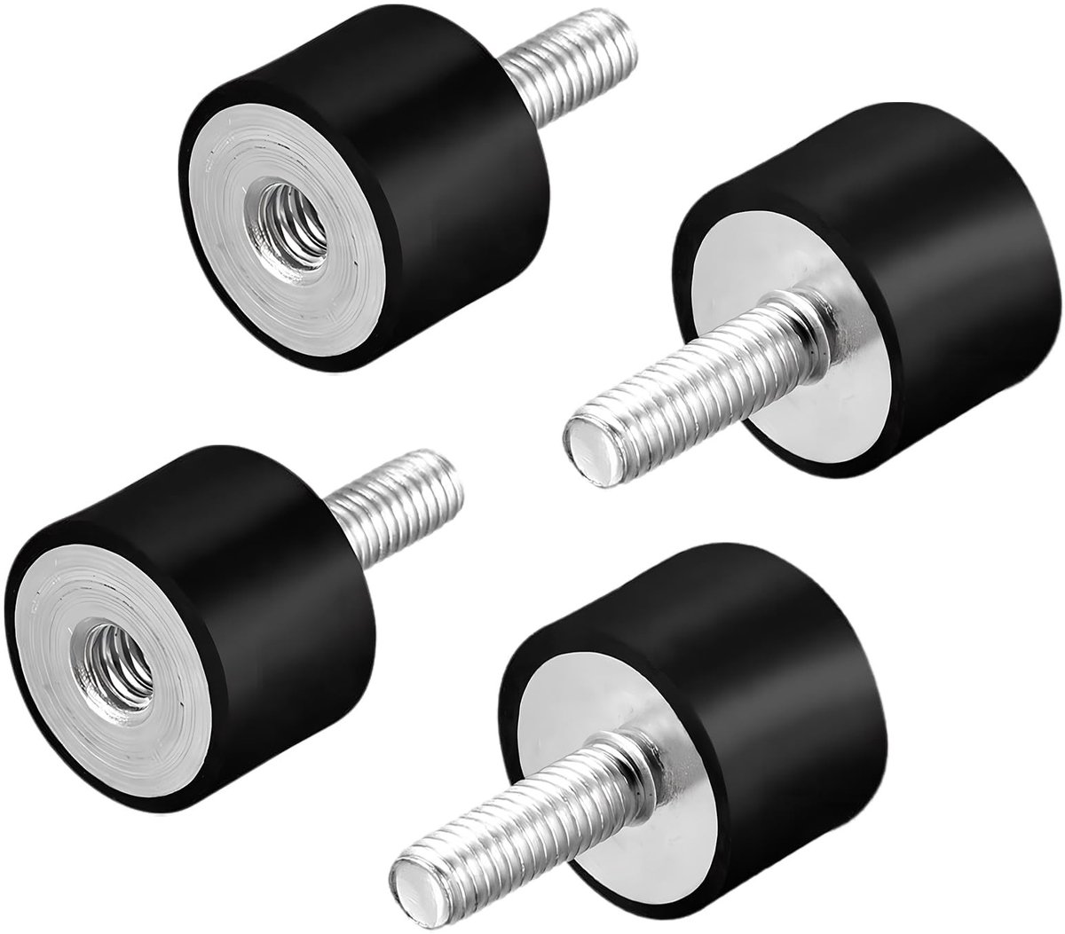 Dailygoods- Trillingsdempers 4 Stuks - Rubber/Staaldempers - Geluidsreductie - Antivibratiebevestiging - M10 - Diameter 40 mm / Hoogte 30 mm - Rubberen Buffers