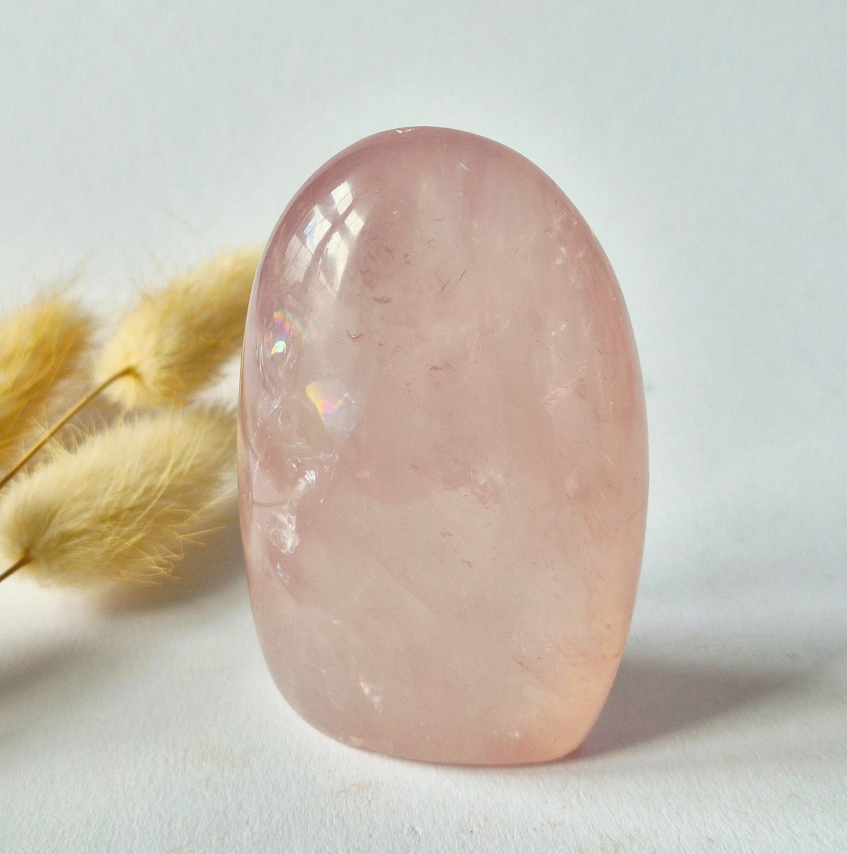 Premium Madagaskar Rozenkwarts Freeform – Gepolijste Edelsteen