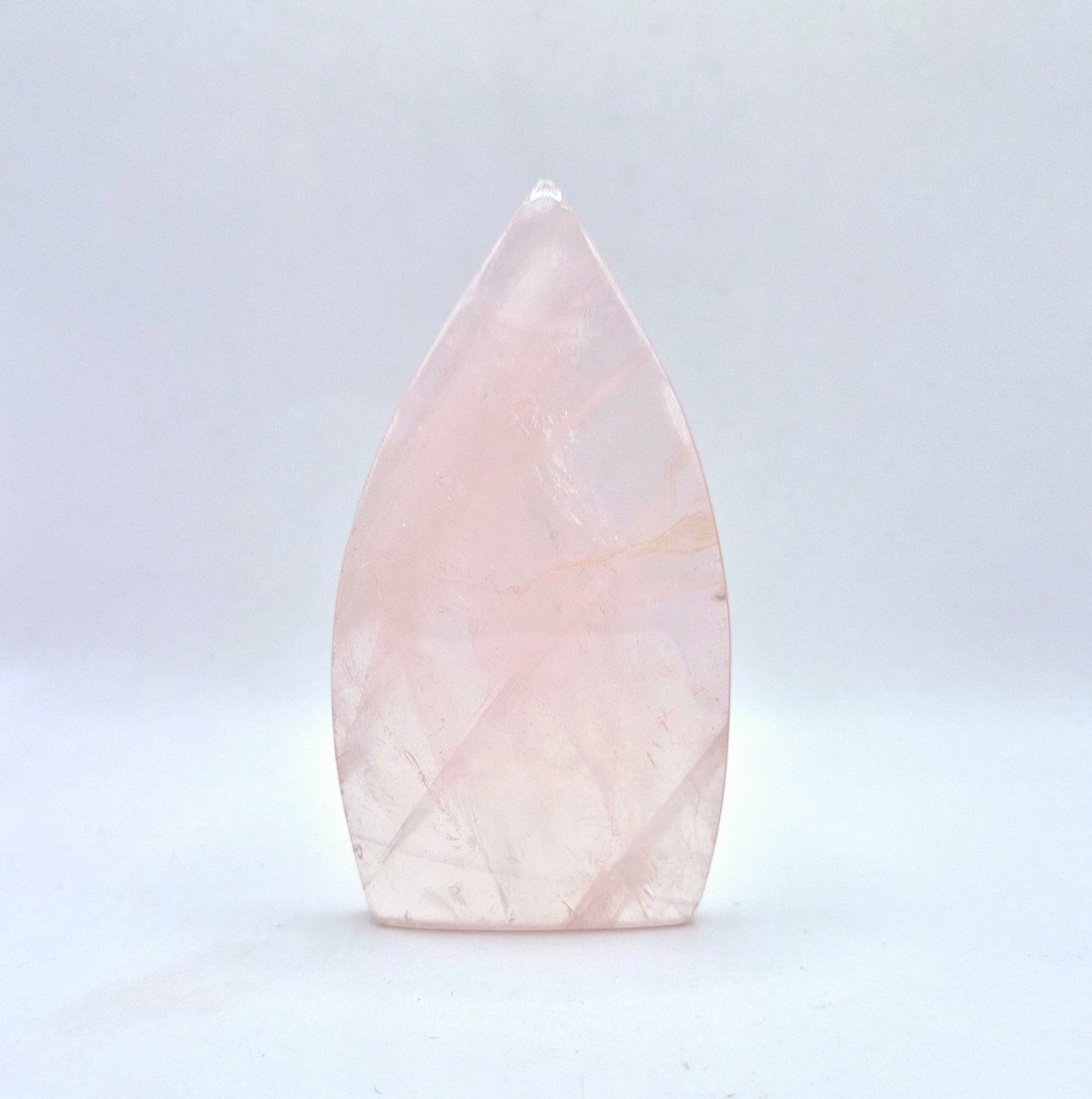 Rozenkwarts - Druppelvormige Drop Staande Edelsteen Kristal Flame Rose Quartz