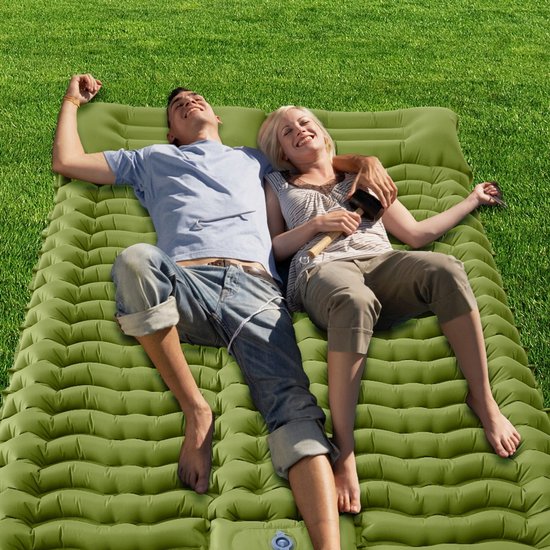 Slaapmat 2 Persoons - Zelfopblazend Camping Matras - 200x133 cm - 10 cm Dik - Extra Groot Formaat - Lichtgewicht - Snel Opblazen - Luchtmatras - Voor Kamperen en Trekken — afbeelding 5