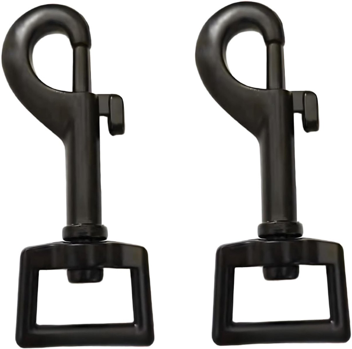 SnelShoppen - 2 x 360° Rotatable Carabiner Haak voor Hondenriem - Zinklegering, Zwart, Robuust en Corrosiebestendig, 75 mm - Perfect voor Wandelen en