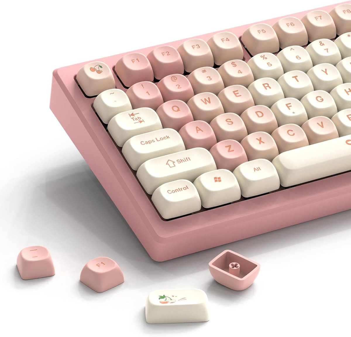 SnelShoppen - MOA Keycaps 75% - 143 Keys - Dye-Sub - PBT - Pink - ANSI US - Compatibel met Cherry MX - Typen met Comfort en Stijl