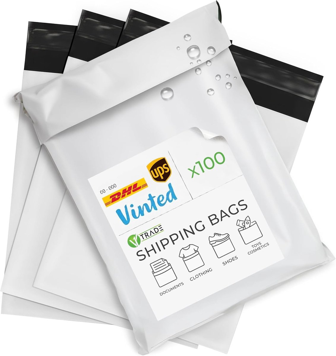 Verzendzakken 26 x 35 cm - 100 stuks - Zelfklevend Scheurvast Waterafstotend voor Kleding en Online Verkoop
