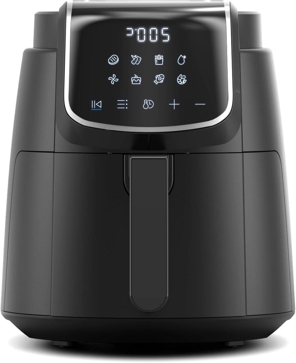 Heteluchtfriteuse - Olievrije pan - Gezond koken - 8 programma's - 4 Liter - Zwart