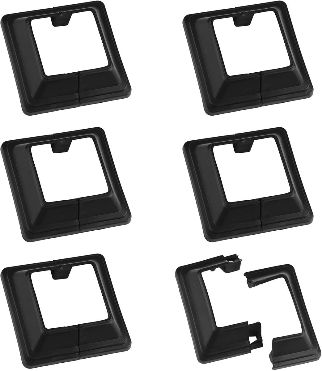 SnelShoppen - Post Base Cover Set van 6 - 3.5x3.5cm Decoratieve Split Post Skirt Cover voor Buiten, Tuin, Trap, Balkon, Hekwerk