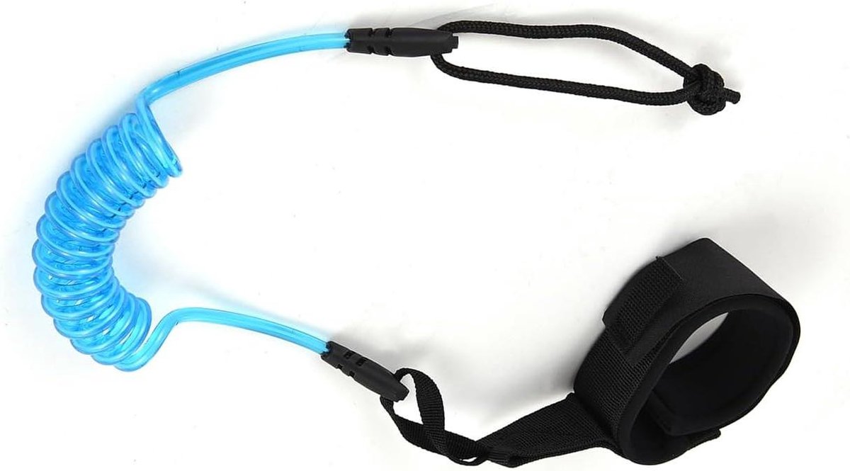 Surfplanklijn Enkelband - Leash Paddleboard - Watersport Veiligheid - Klassiek Telefoonsnoer Ontwerp - 12 m - Blauw