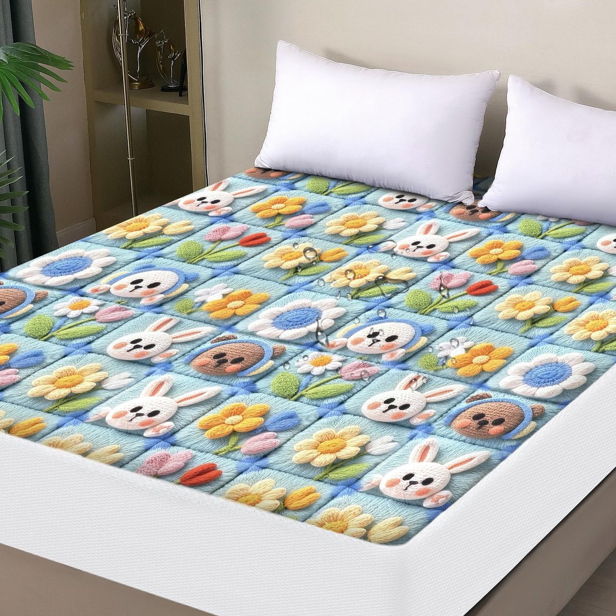 Omgoods - 5D Effect Waterproof Matrasbeschermer 90x200cm | Fitted Sheet Waterdicht en Ademend | Incontinentie Pad